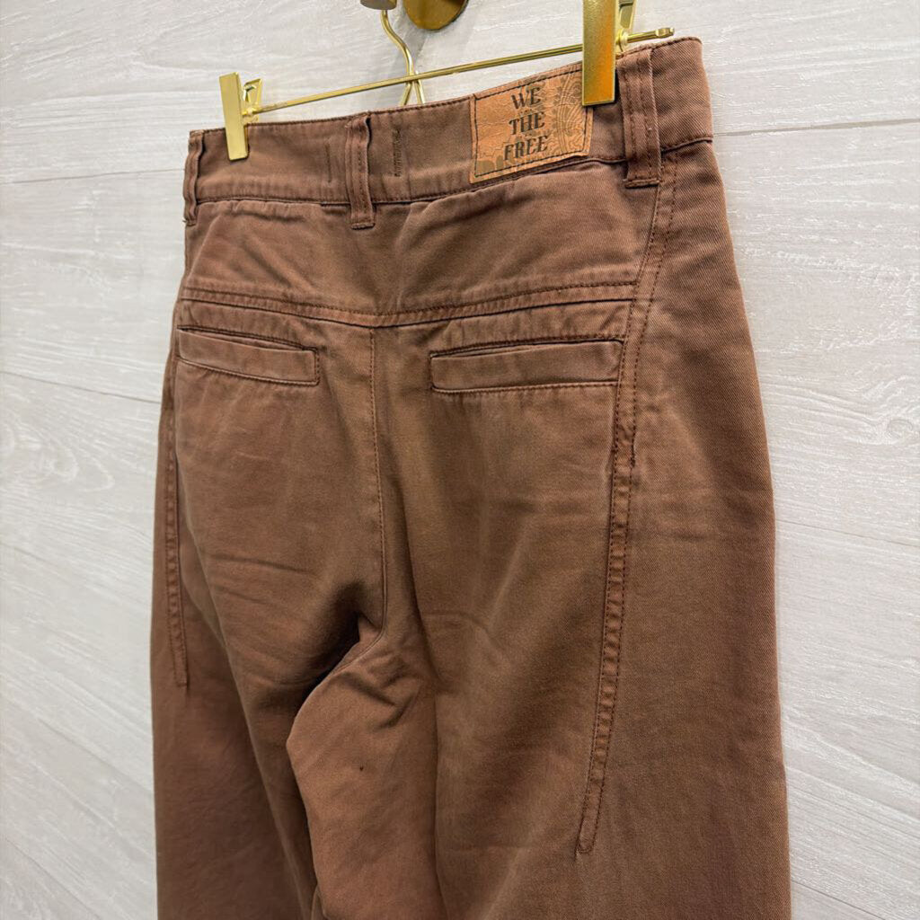 We the Free Brown Pleated Twill Pants 2