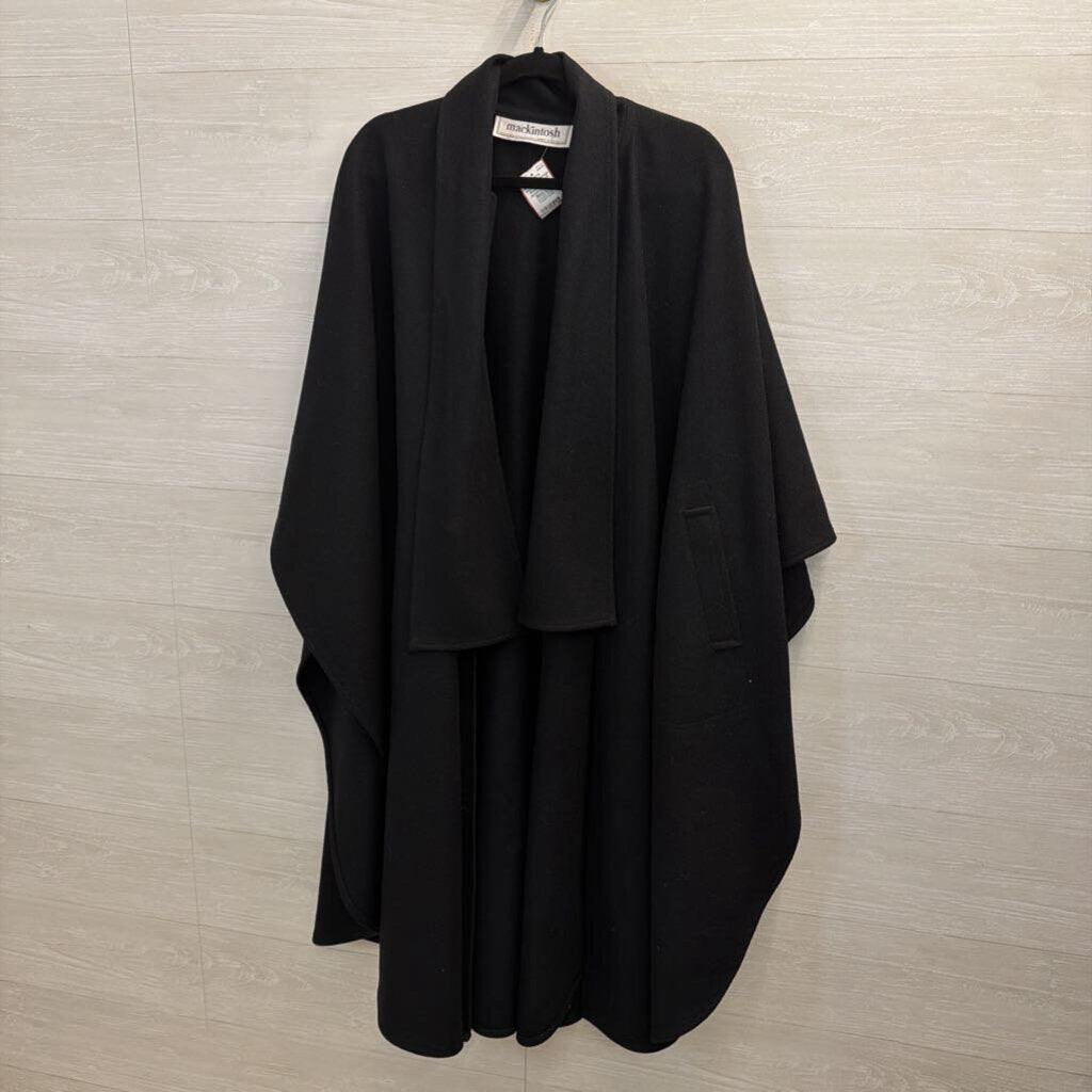 Vintage MacKintosh Black Shoulder Cape Jacket One Size