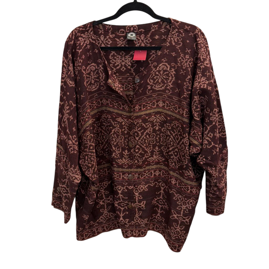 Kitavi Plum and Rose Patterned Top Large