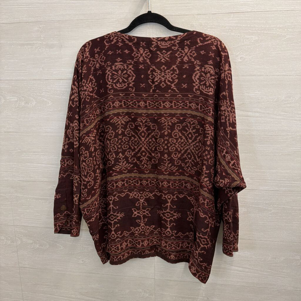 Kitavi Plum and Rose Patterned Top Large