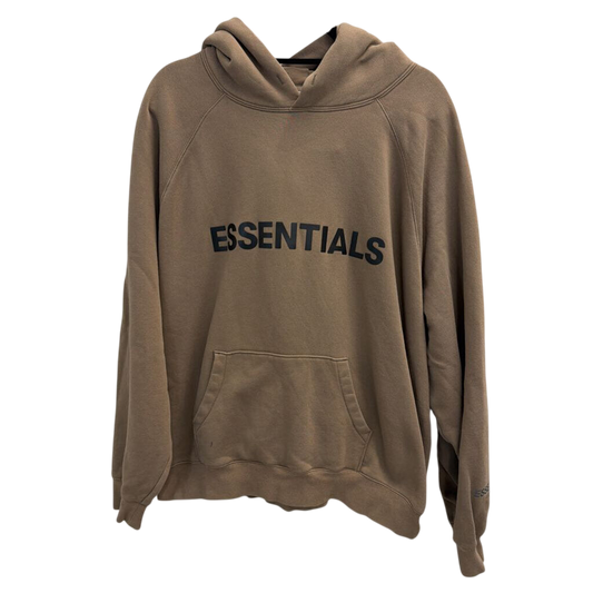 Essentials Taupe Logo Pullover Hoodie Extra Large