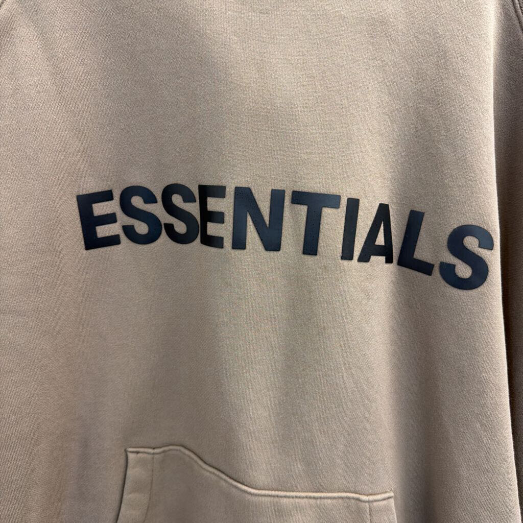 Essentials Taupe Logo Pullover Hoodie Extra Large