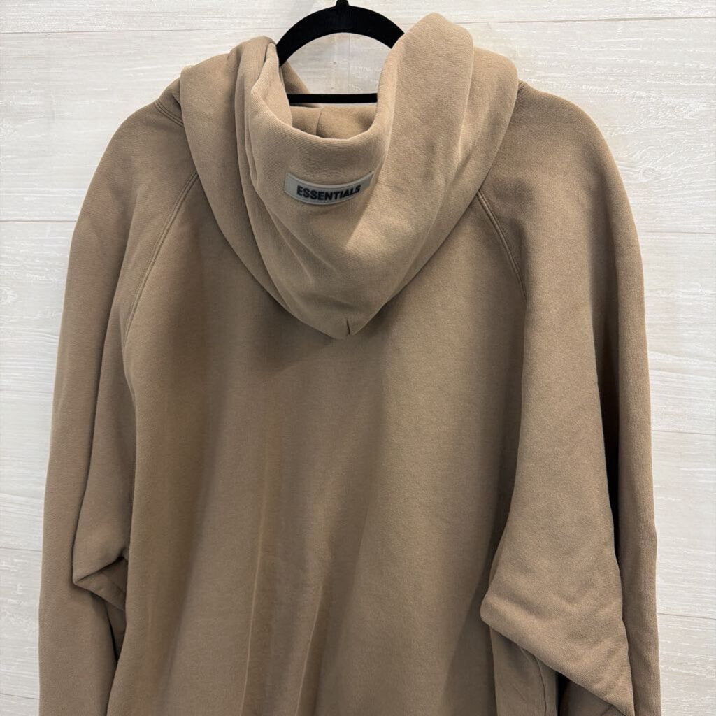 Essentials Taupe Logo Pullover Hoodie Extra Large