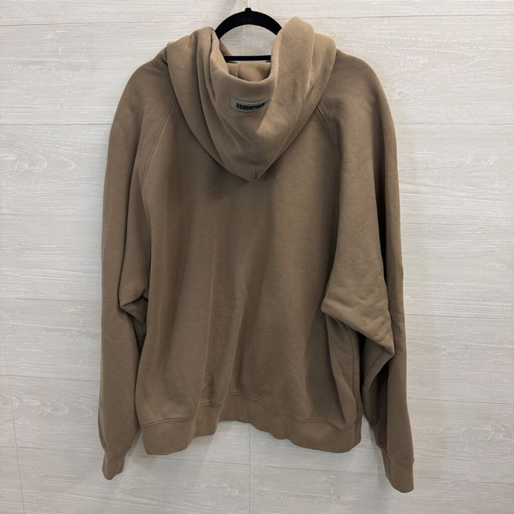 Essentials Taupe Logo Pullover Hoodie Extra Large