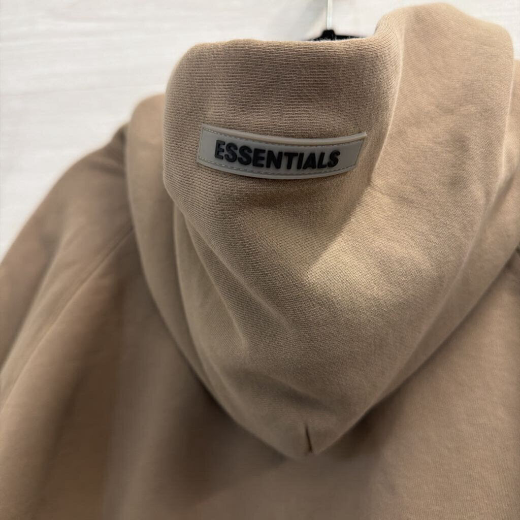 Essentials Taupe Logo Pullover Hoodie Extra Large
