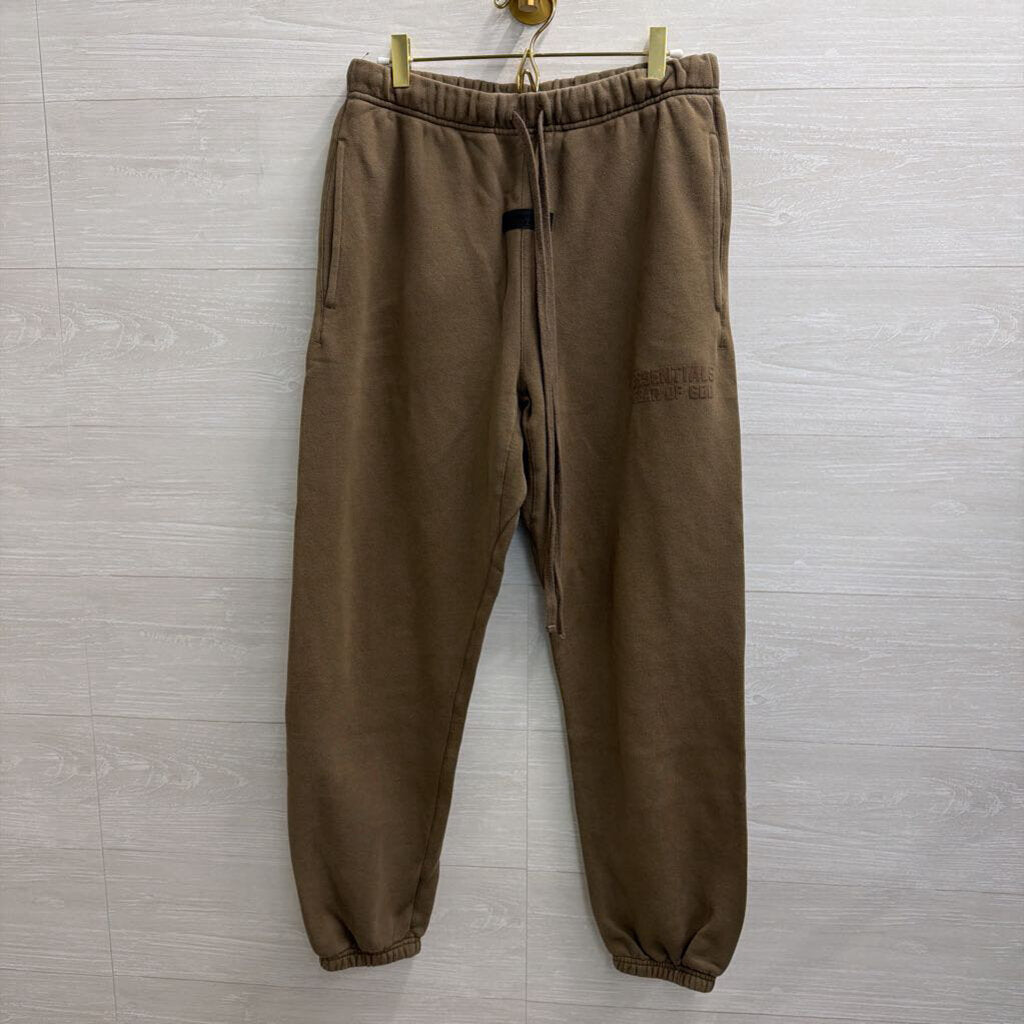 Essentials Taupe Logo Sweatpants Small