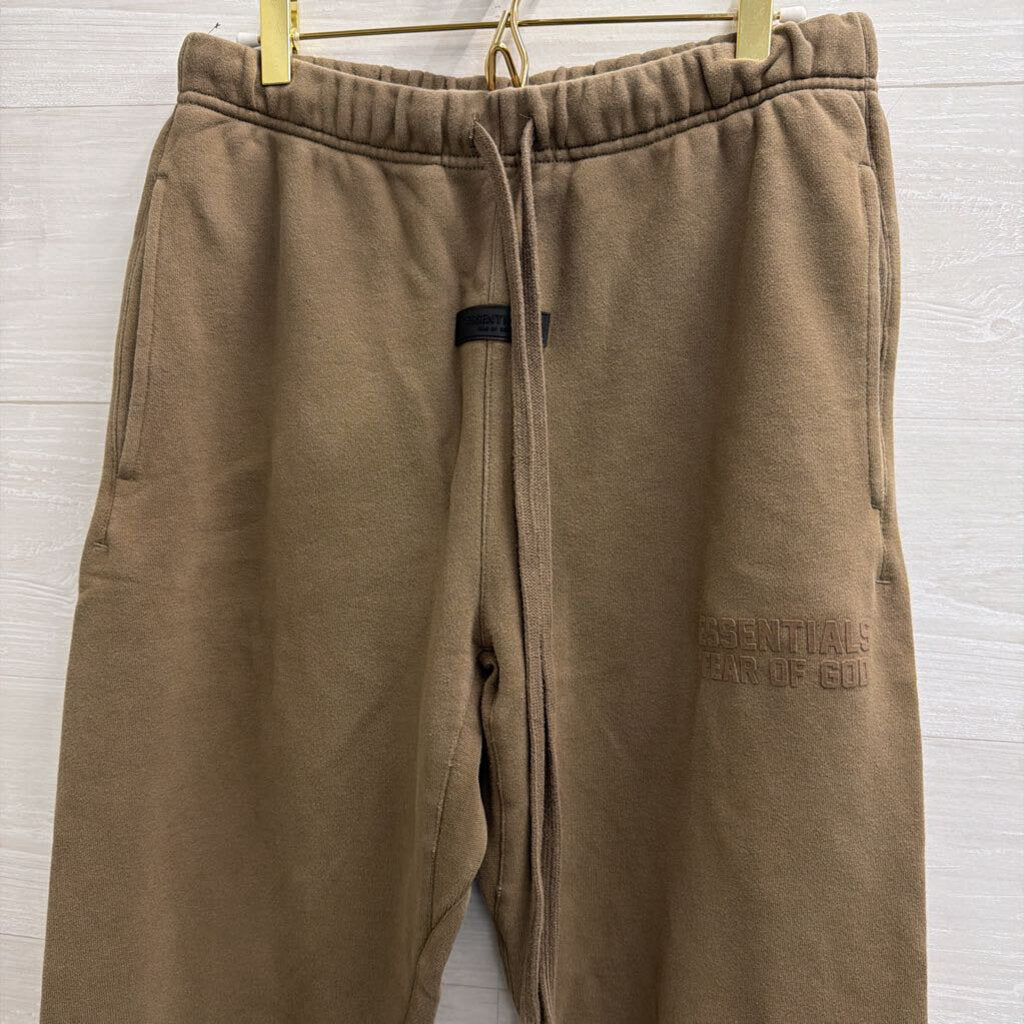 Essentials Taupe Logo Sweatpants Small