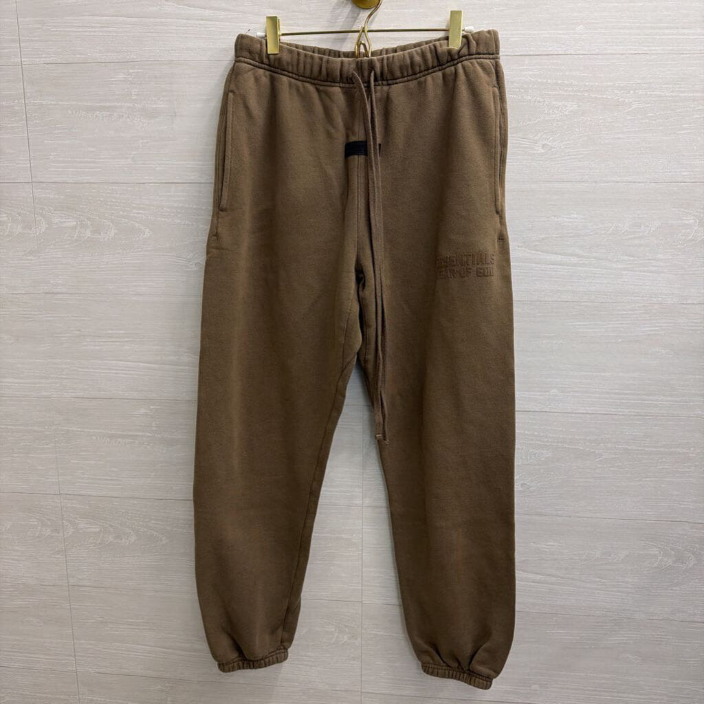Essentials Taupe Logo Sweatpants Small