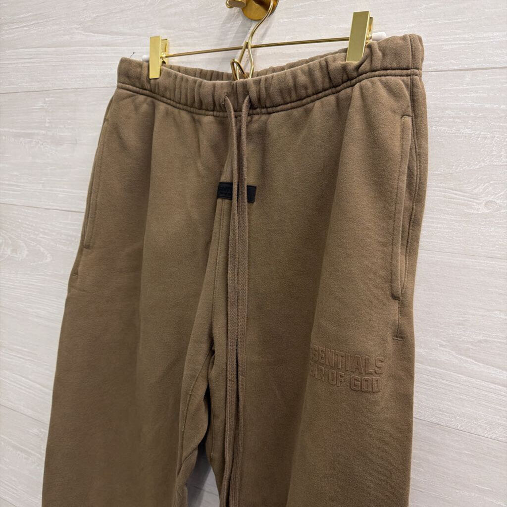 Essentials Taupe Logo Sweatpants Small