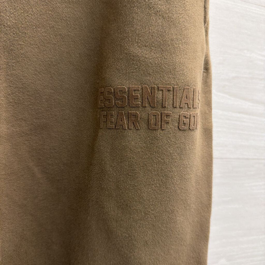 Essentials Taupe Logo Sweatpants Small