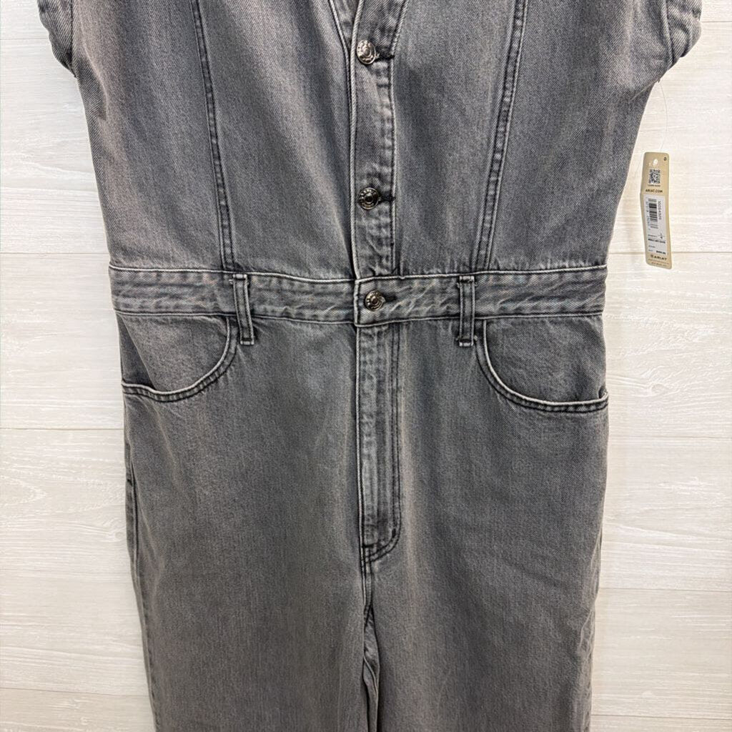Ariat Wide Leg Denim Washed Grey Jumpsuit Large
