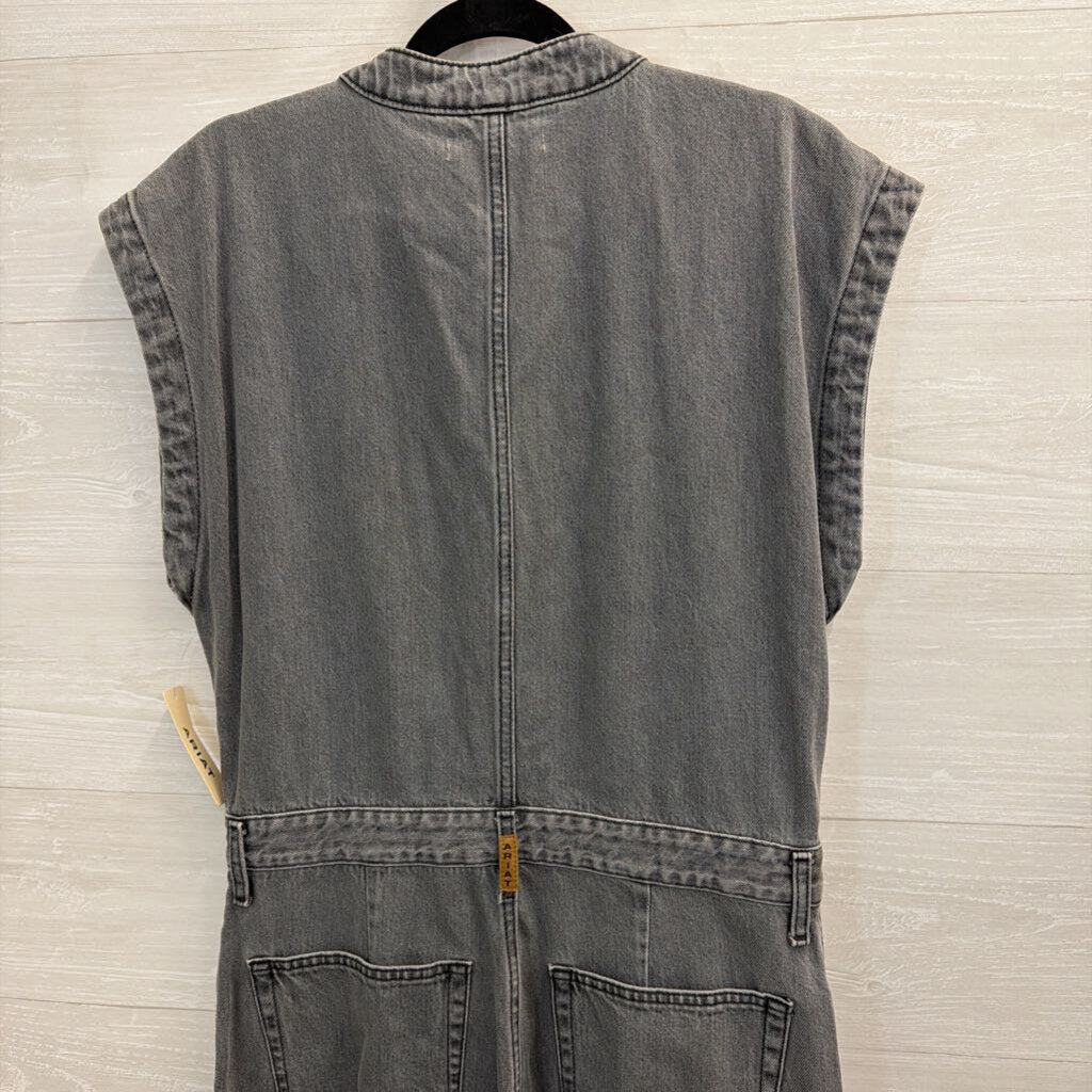 Ariat Wide Leg Denim Washed Grey Jumpsuit Large