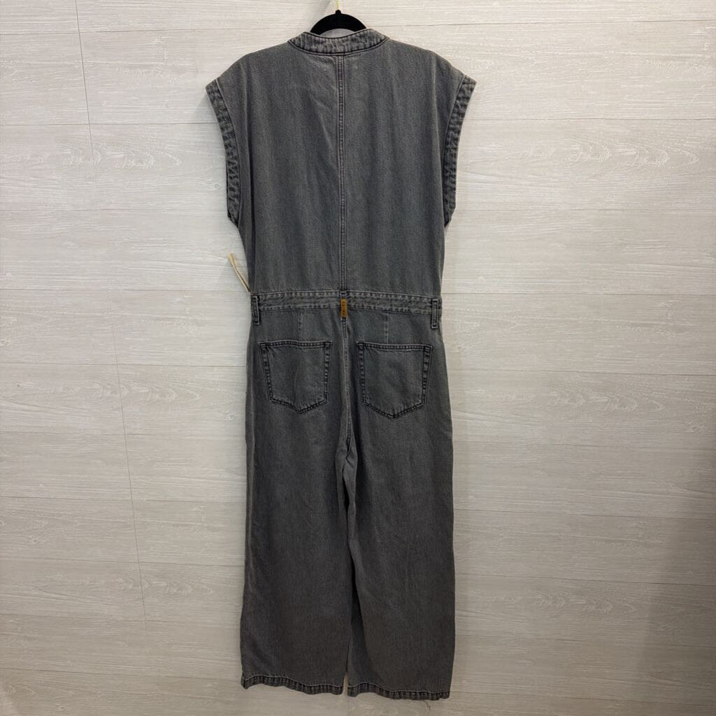 Ariat Wide Leg Denim Washed Grey Jumpsuit Large