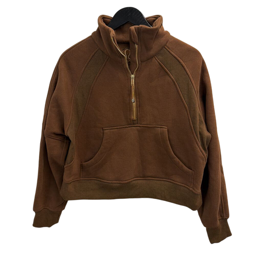 Lululemon Brown/Gold Scuba Oversized Funnel-Neck Half Zip M/L