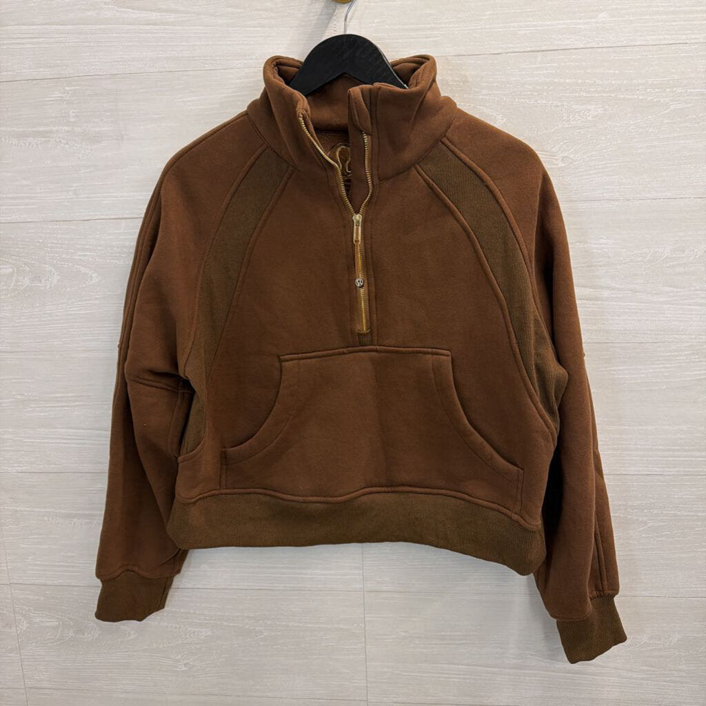 Lululemon Brown/Gold Scuba Oversized Funnel-Neck Half Zip M/L