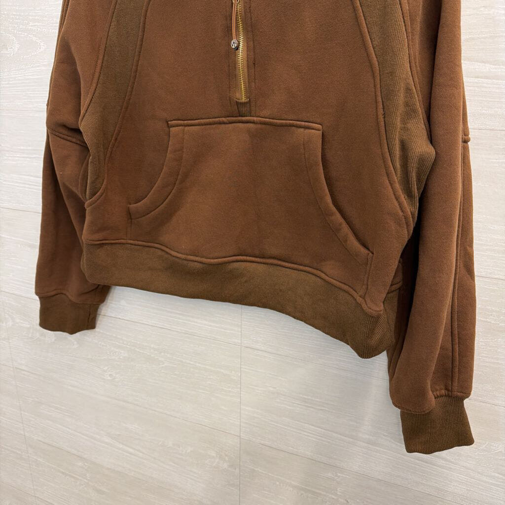 Lululemon Brown/Gold Scuba Oversized Funnel-Neck Half Zip M/L