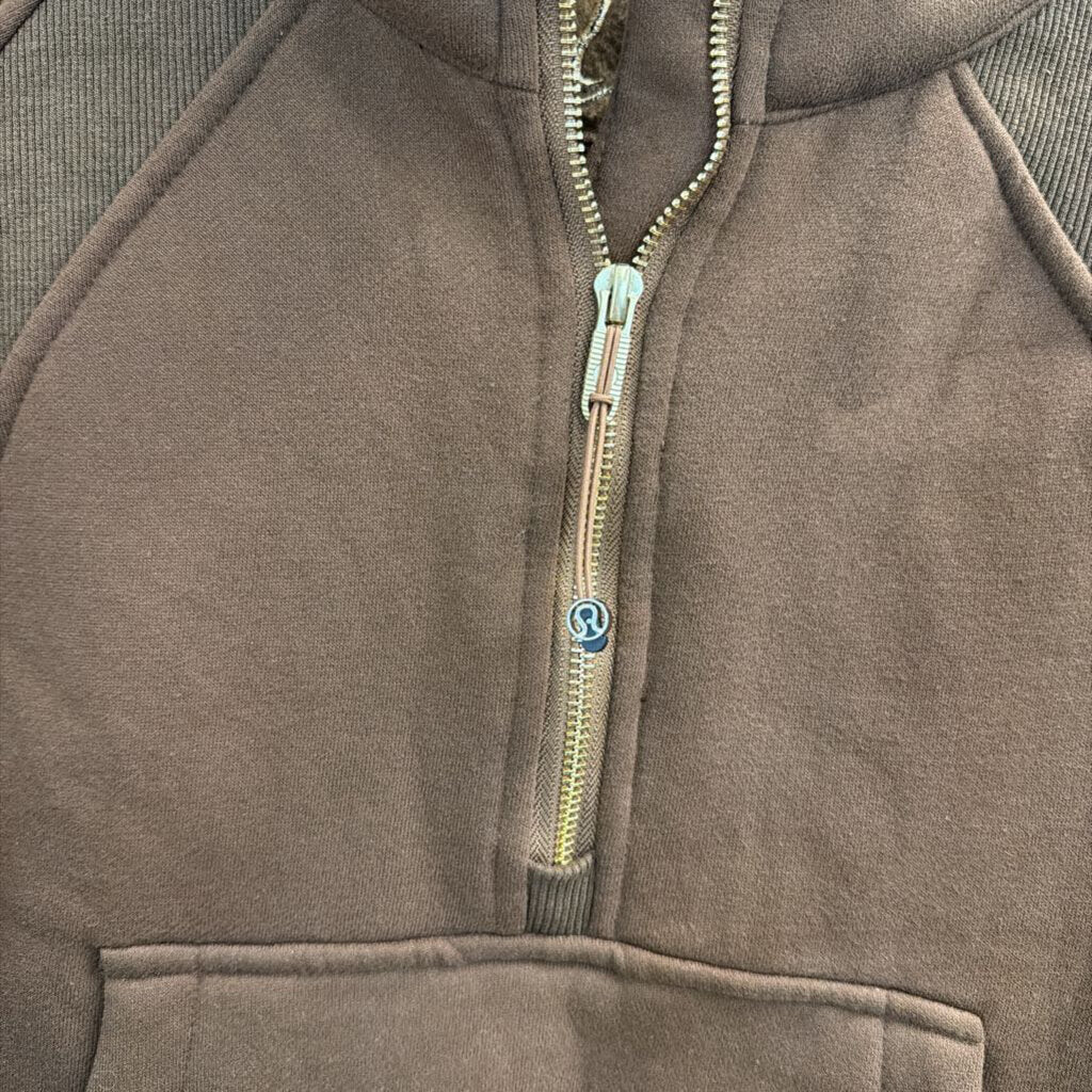 Lululemon Brown/Gold Scuba Oversized Funnel-Neck Half Zip M/L