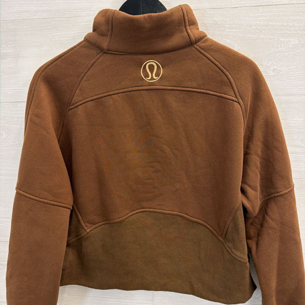 Lululemon Brown/Gold Scuba Oversized Funnel-Neck Half Zip M/L