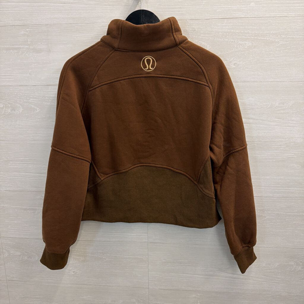 Lululemon Brown/Gold Scuba Oversized Funnel-Neck Half Zip M/L