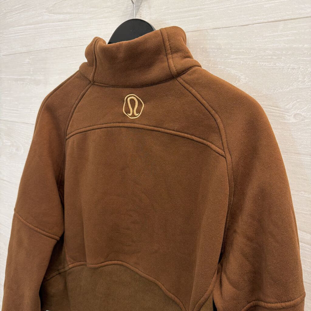Lululemon Brown/Gold Scuba Oversized Funnel-Neck Half Zip M/L