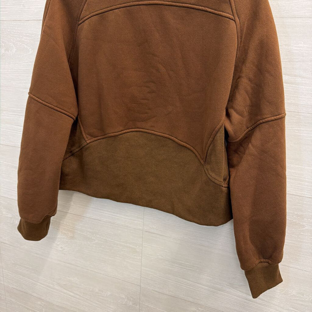 Lululemon Brown/Gold Scuba Oversized Funnel-Neck Half Zip M/L