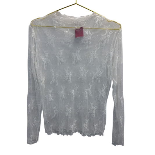 Cream Lace Sheer Long Sleeve Medium