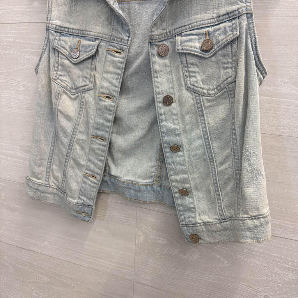 Garage Light Wash Denim Vest Small