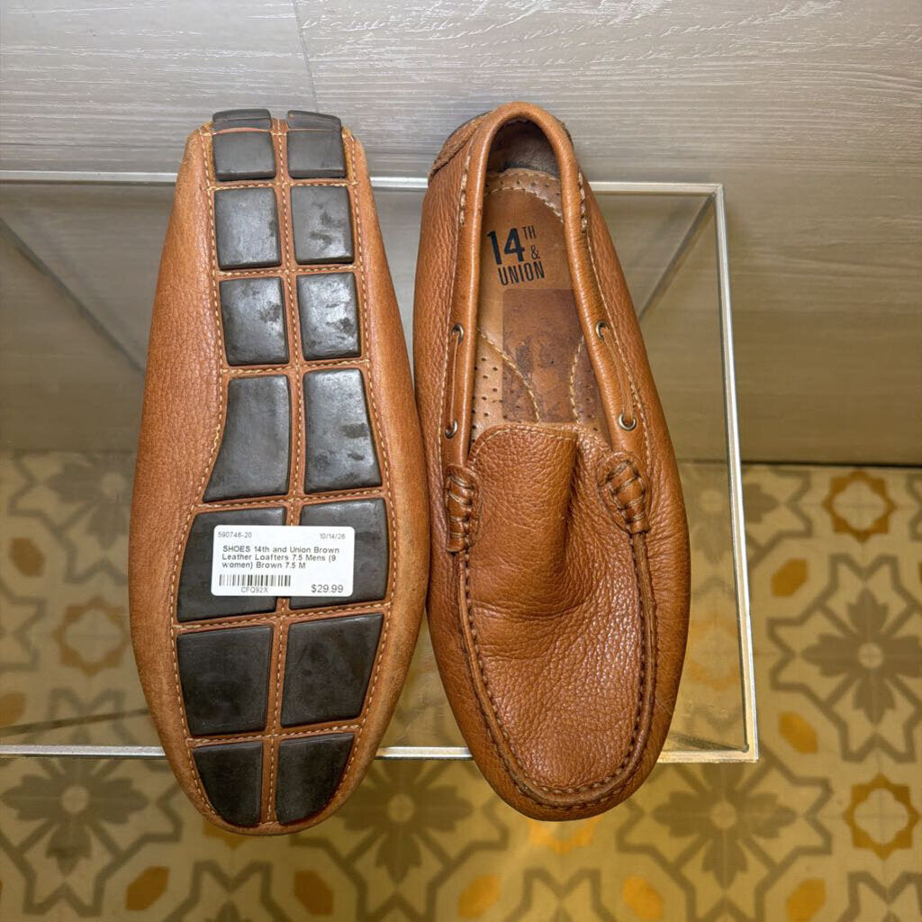 Brown Leather Loafters 7.5 Mens (9 women)