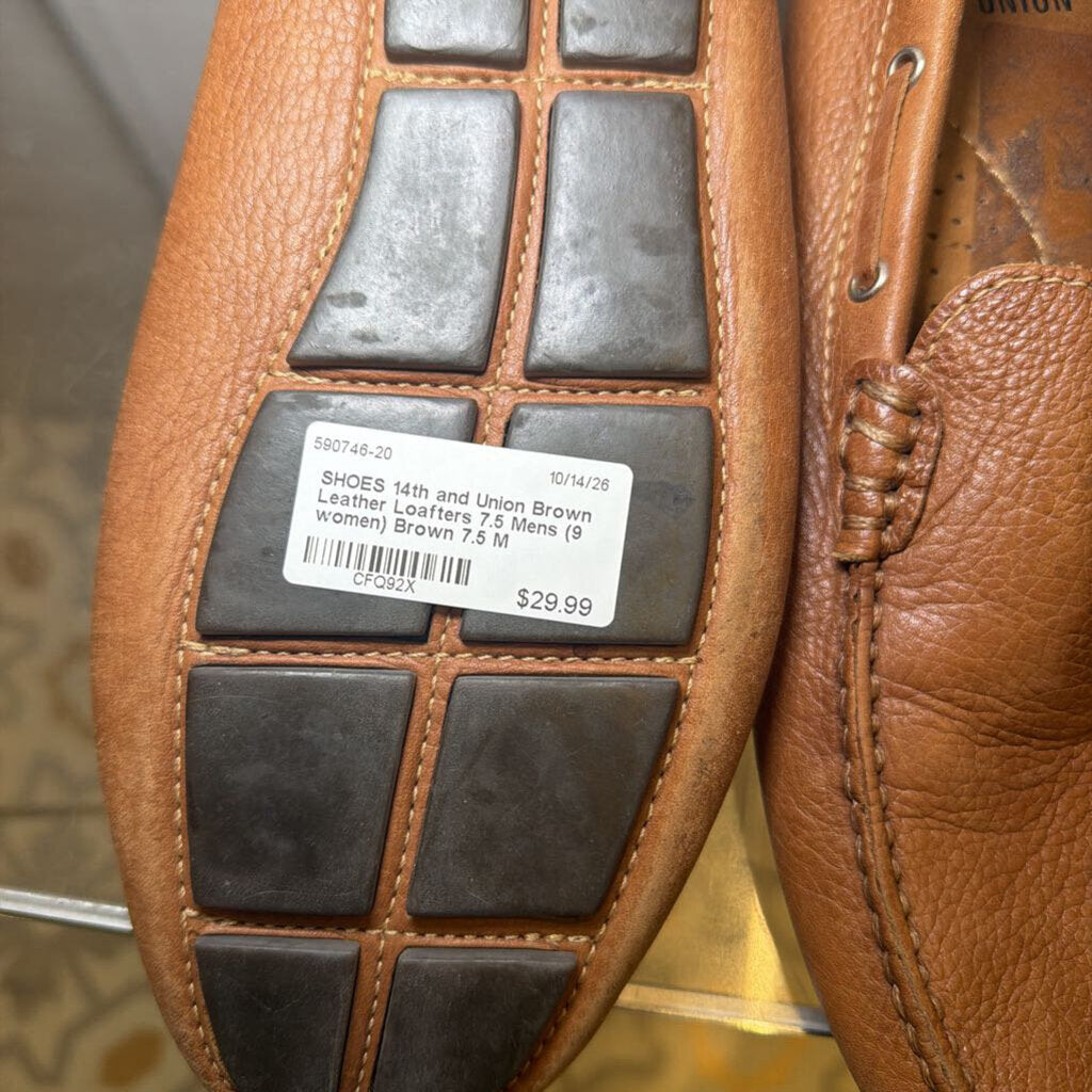 Brown Leather Loafters 7.5 Mens (9 women)