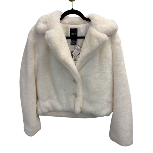 White Faux Fur Cropped Jacket Extra Small
