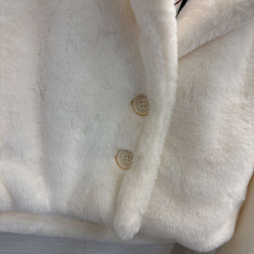 White Faux Fur Cropped Jacket Extra Small