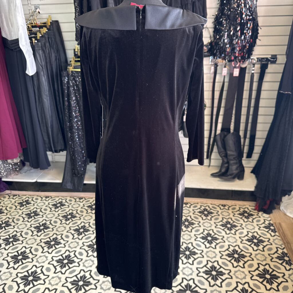 Tahari Off Shoulder Velvet Gathered Midi Dress 8