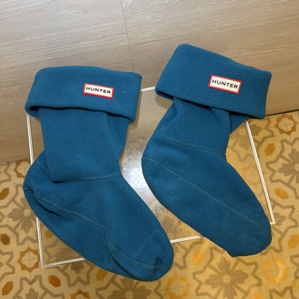 Hunter Blue Fleece Tall Boot Sock Insert Large