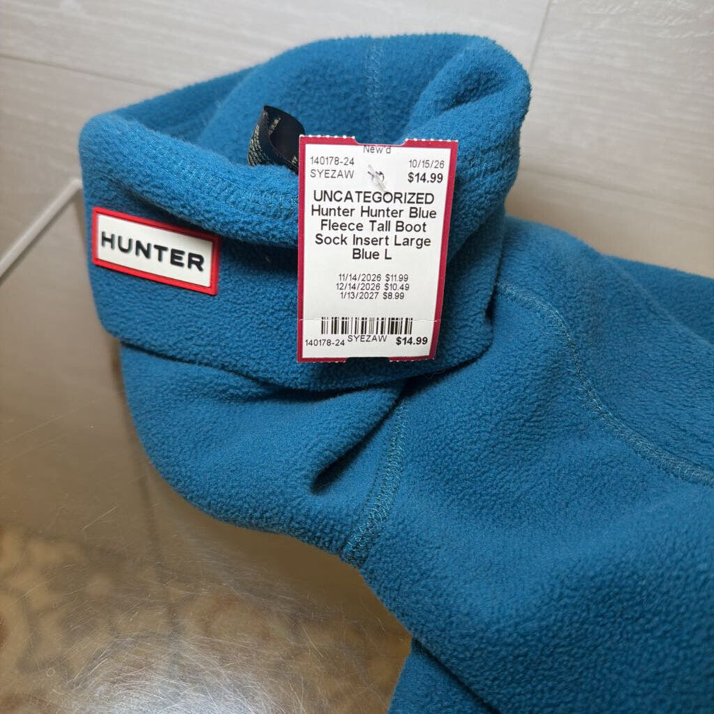 Hunter Blue Fleece Tall Boot Sock Insert Large