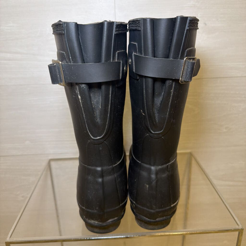 Hunter Matte Black Original Short Rain Boots 8