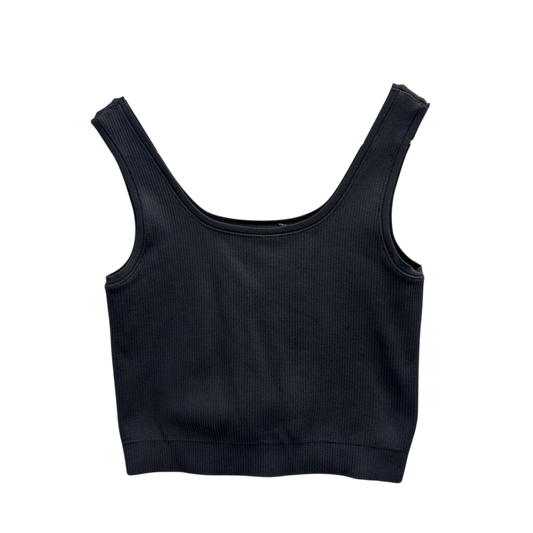 Blue Ribbed Cropped Tank Top Extra Small