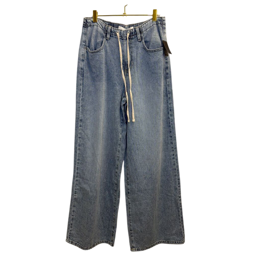 Altar'd State Light Wash Baggy Wide Leg Tie Waist Jeans Medium