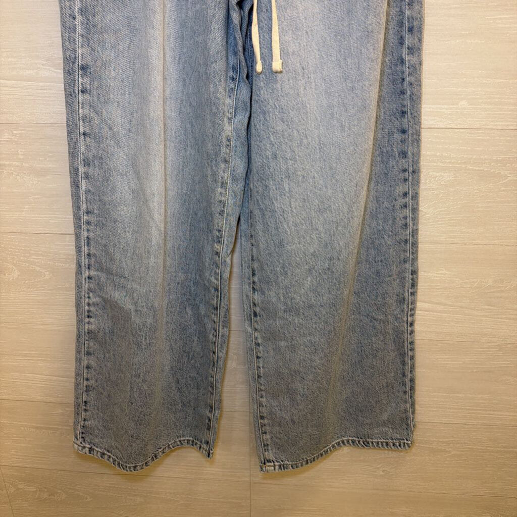 Altar'd State Light Wash Baggy Wide Leg Tie Waist Jeans Medium