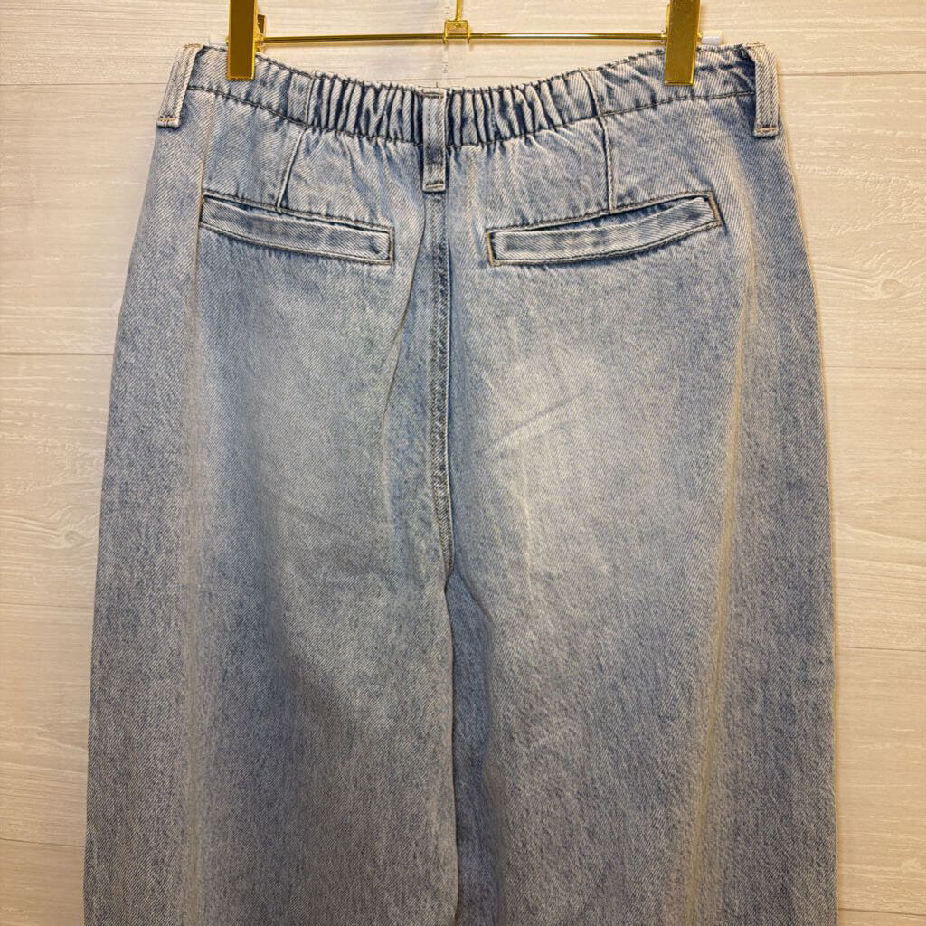 Altar'd State Light Wash Baggy Wide Leg Tie Waist Jeans Medium