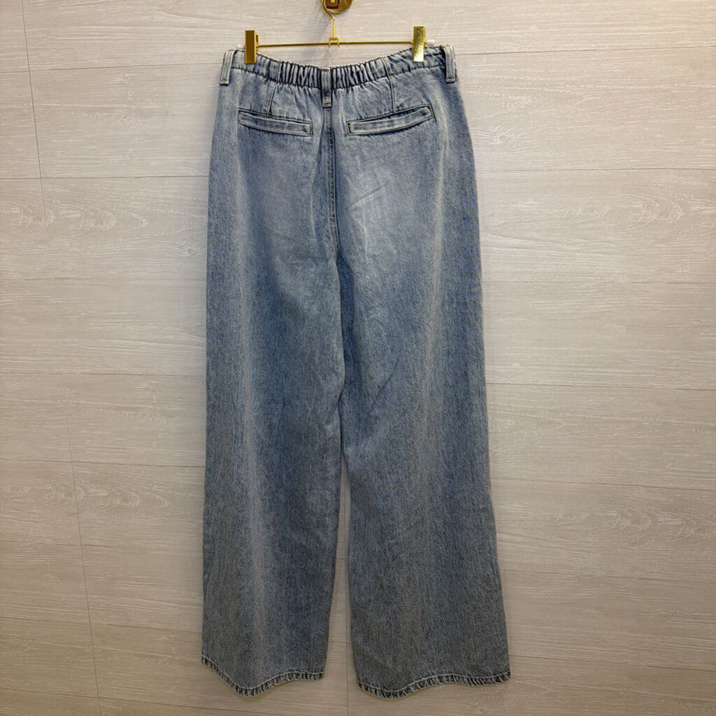 Altar'd State Light Wash Baggy Wide Leg Tie Waist Jeans Medium