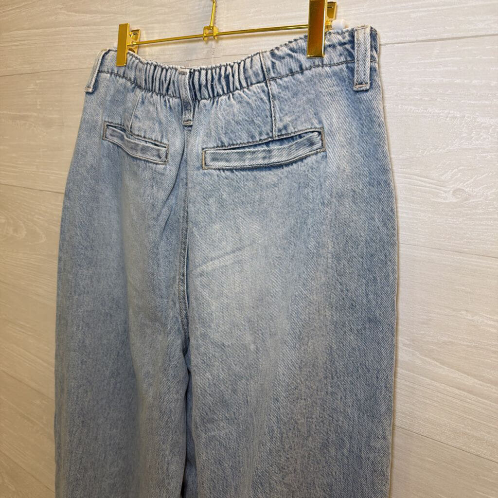 Altar'd State Light Wash Baggy Wide Leg Tie Waist Jeans Medium