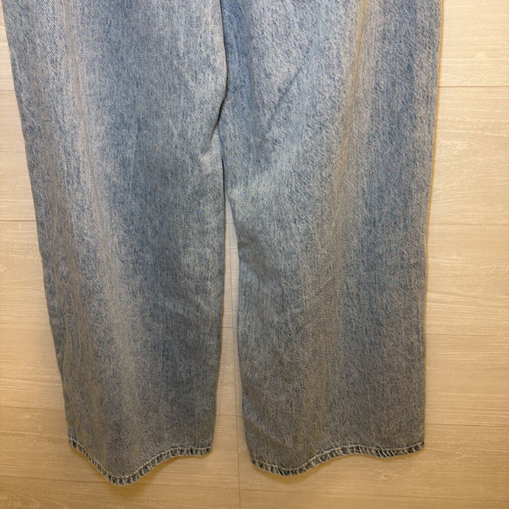 Altar'd State Light Wash Baggy Wide Leg Tie Waist Jeans Medium