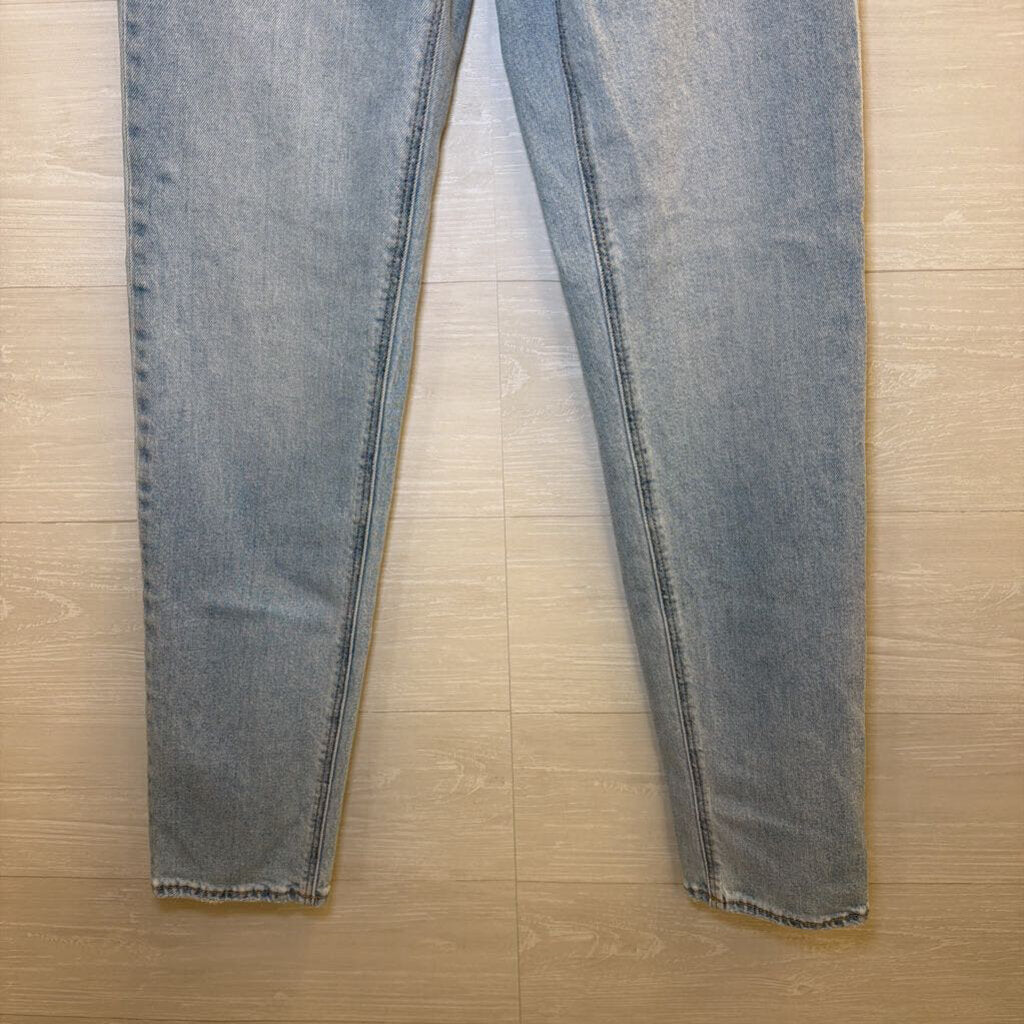 American Eagle Light Wash Super High Rise Straight Jeans 00 Long