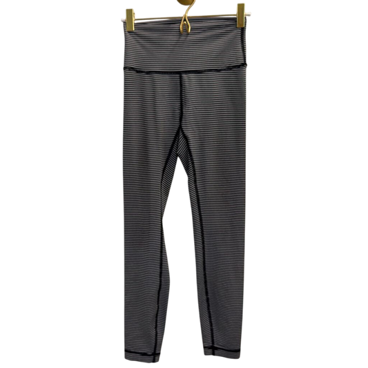 Lululemon Black/ White Striped Leggings 4