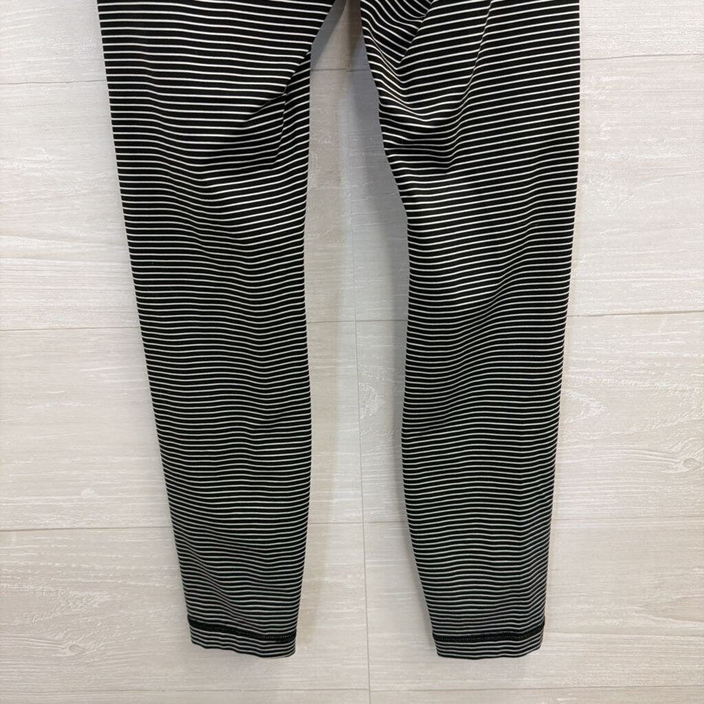 Lululemon Black/ White Striped Leggings 4