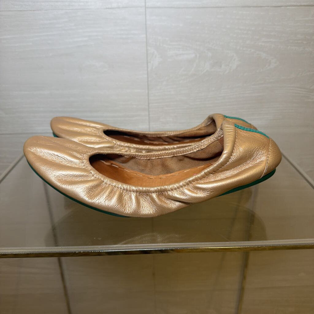Tieks Metallic Gold Leather Ballet Flats 8