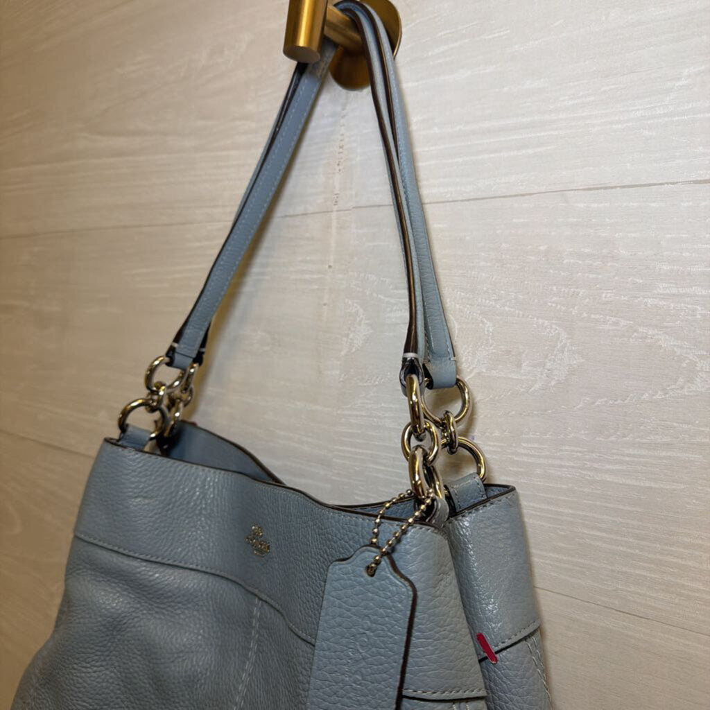 Coach Blue Pebbled Leather Lexy Shoulder Purse