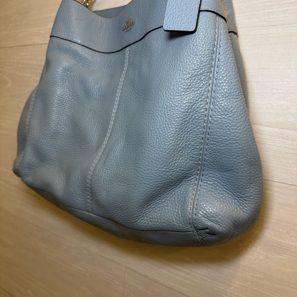 Coach Blue Pebbled Leather Lexy Shoulder Purse