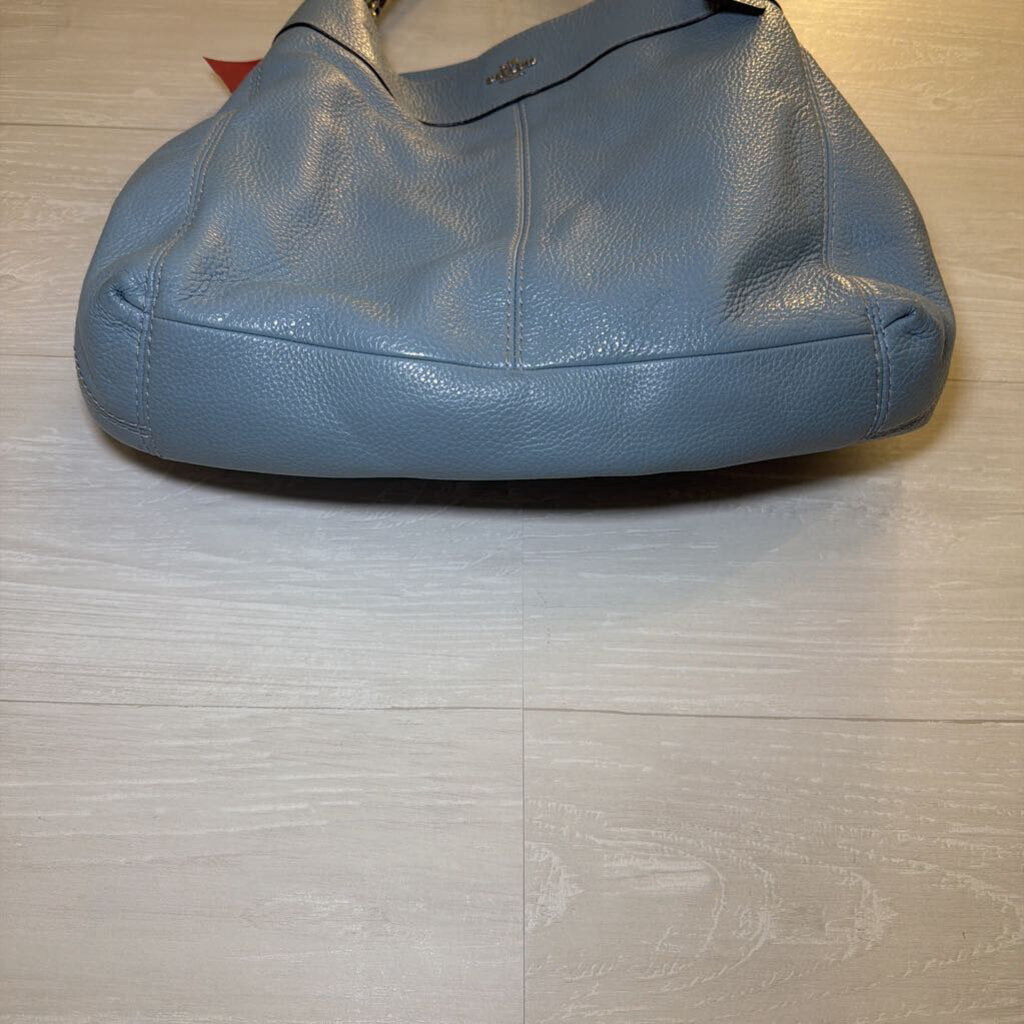 Coach Blue Pebbled Leather Lexy Shoulder Purse