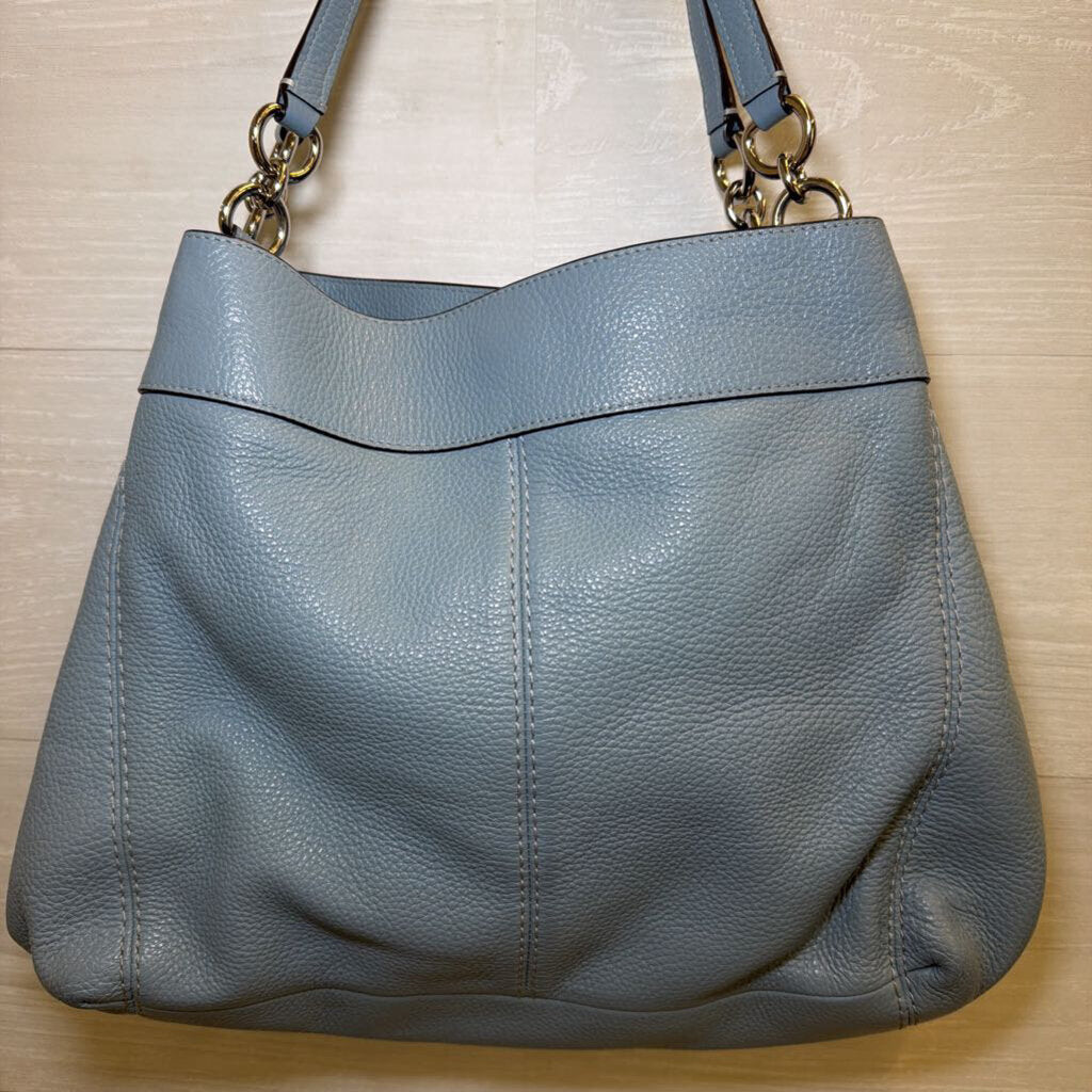 Coach Blue Pebbled Leather Lexy Shoulder Purse